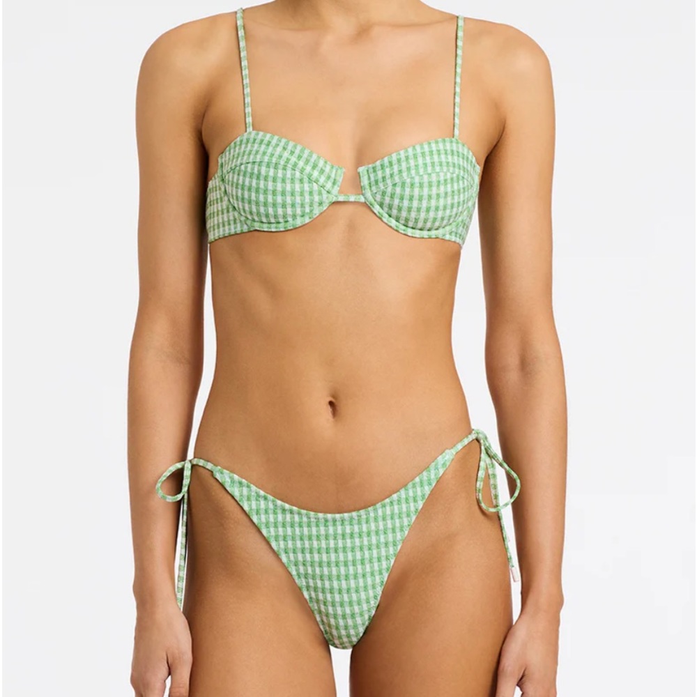 triangl Swimwear Mala-Vorina Green Check Bikini XS S